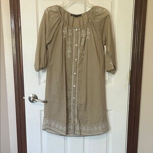 Love Stitch Tan Embroidered Dress